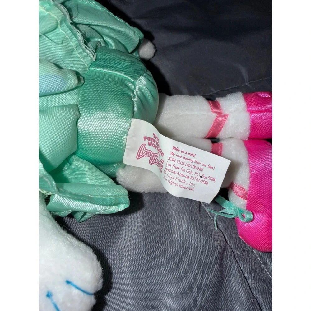Vintage 1998 Lisa Frank Rose the Bunny Plush Ballerina Rabbit White Pink Green